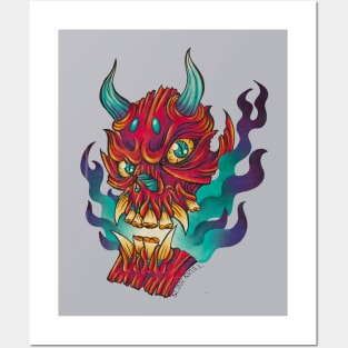 Hannya mask Posters and Art